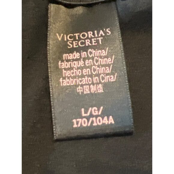 Victorias Secret Black Satin & Lace Slip Dress L - Picture 2 of 8